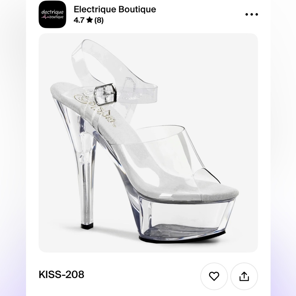 Never worn clear pleasers kiss 208